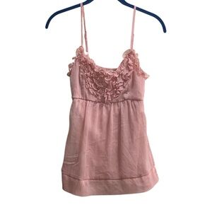 Studio Y Pink Flowy Ruffled Baby Doll Top Women’s Size Small Festival Party